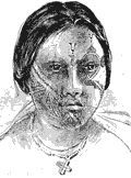[挿絵] 顔面塗飾を施したカデュヴェオ族の美女画（1895年）
