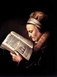 レンブラント『聖書を読む画家の母』